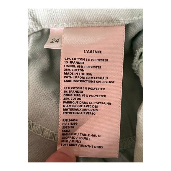 L'Agence jeans High Rise Crop Slim light mint size 24 - Picture 5 of 6